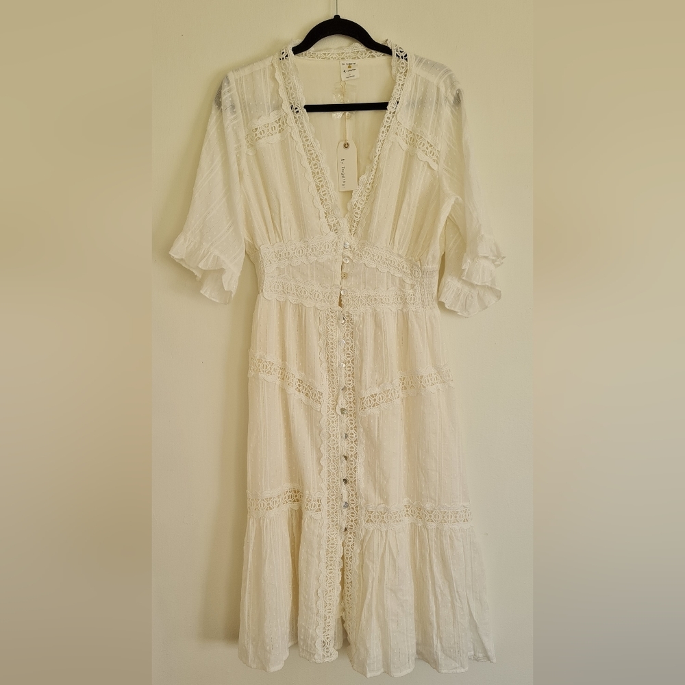 By Together White Lace Midi Dress - Picture 4 of 7